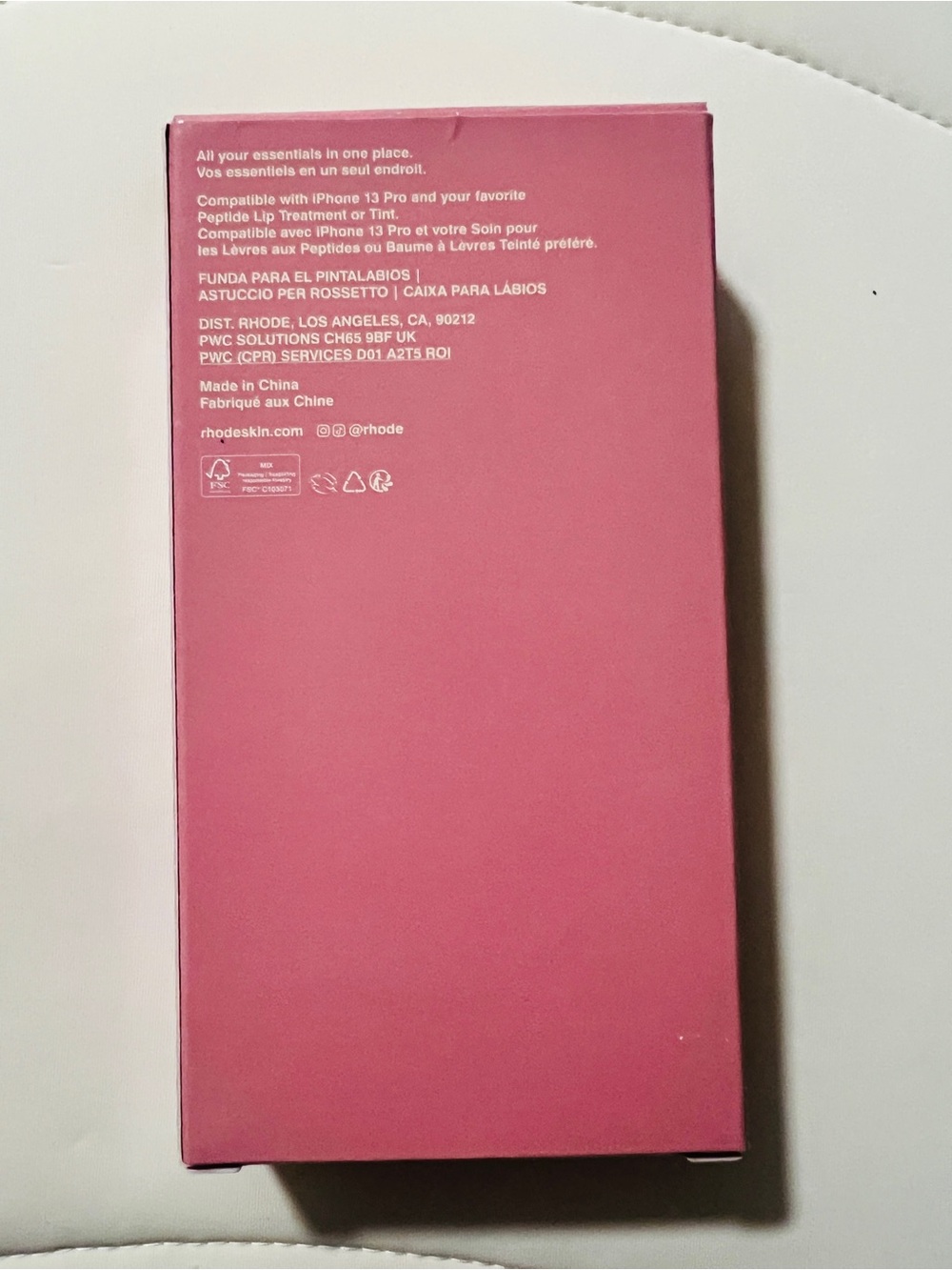 LNIB rhode iPhone 13 Pro Ribbon Peptide Lip Holder Silky Silicone Case - Picture 6 of 14